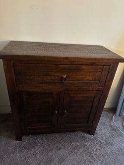 Rustic Dark Wood Cabinet with Drawer