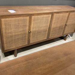Grier Sideboard (Medium Brown Wood & Cane Accent) by Mercana