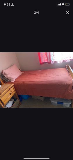 Wood bed and mattress