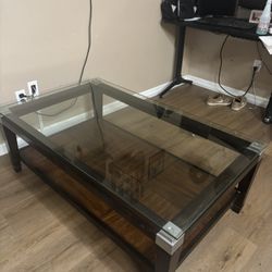 Heavy Glass Top Coffee Table