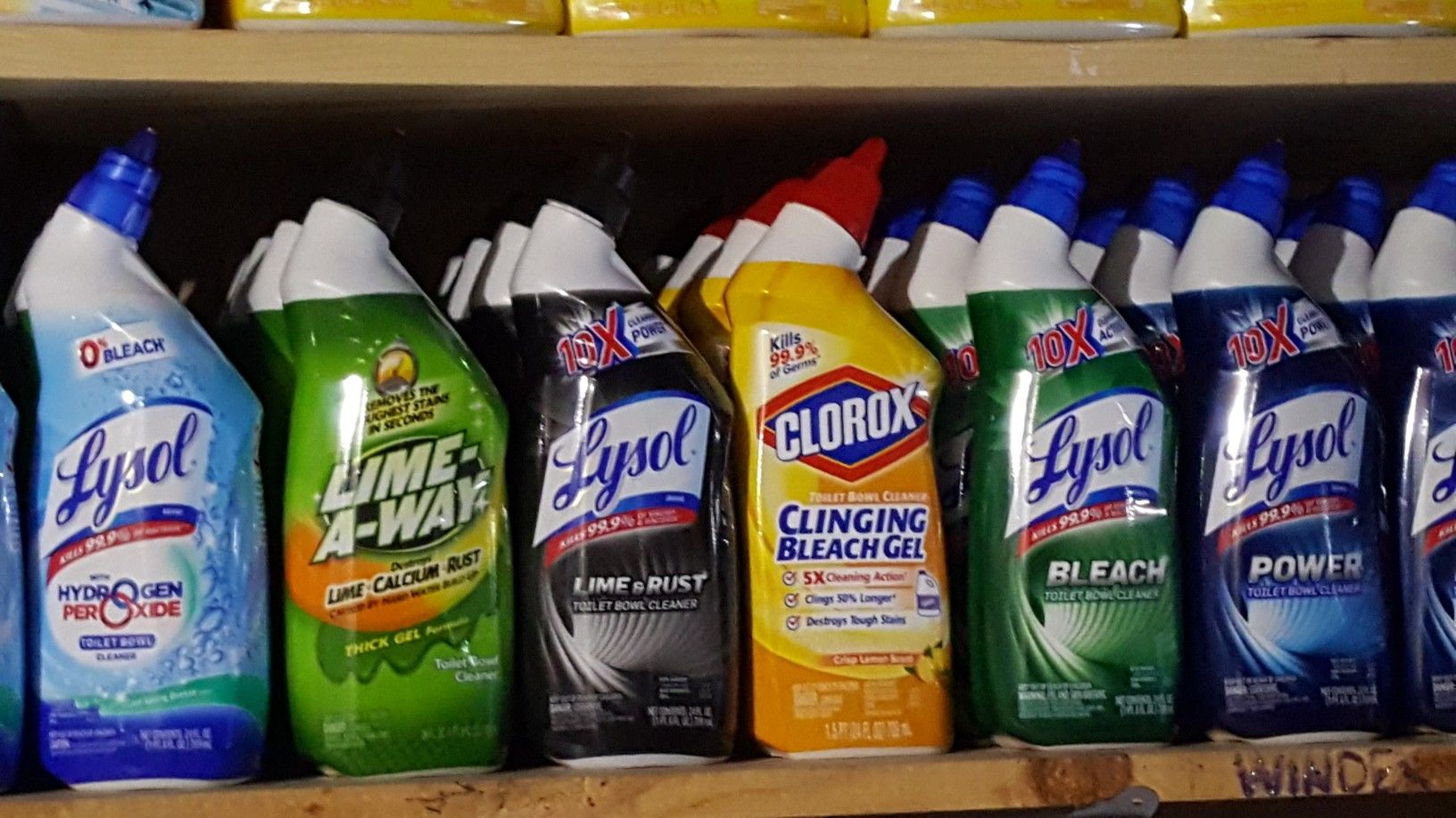 Lysol,Clorox,lime away toilet bowl cleaners $2.00