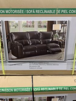 Brand New Leather Power Reclining Loveseat & Sofa Set