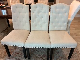 Set of 6 Tufted Upholstered Dining Chairs