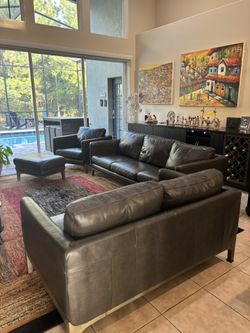 Top Grade REAL LEATHER 4 Piece Set