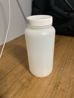 White HDPE Wide-Mouth Plastic Bottle with Lid