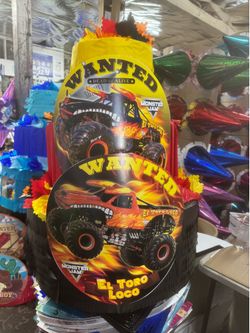Toro loco monster jam truck pastel piñata
