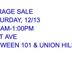 **GARAGE SALE SATURDAY, 12/13** 