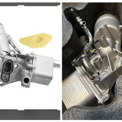 Engine Oil Cooler and Oil Filter Housing Assembly Adapter Compatible with 1.4L 2011-2016 Chevy Cruze 2012-2020 Sonic 2015-2021 Trax 2013-2021 Buick En