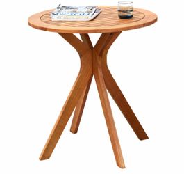 Outdoor round table solid wood