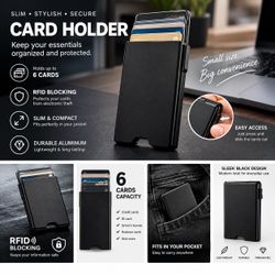 RFID Card Holder – Holds Up to 6 Cards | Black