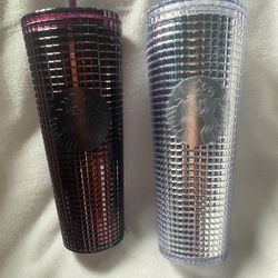 Burgundy And Clear Starbucks Cup
