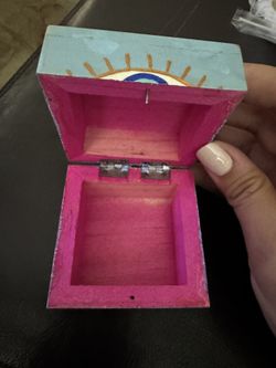 Pink & Blue Beautiful Painted Eye Box 