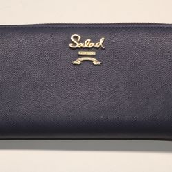 Salad Navy blue wallet, 8" x 4"