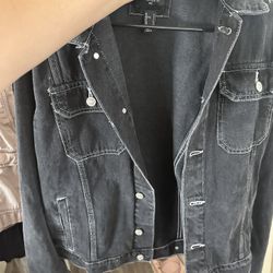 Forever 21 Black Jean Jacket 