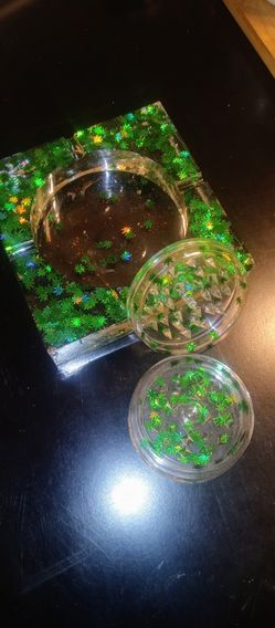 Ashtray And Grinders And Candle Holders With Glass Shots Also Table Accessories
