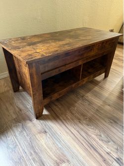 Coffee Table Hidden Storage TV