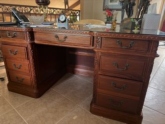 Custom vintage Chinese Rosewood Kneehole Desk