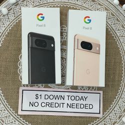 Google Pixel 8 Brand New-PAYMENTS AVAILABLE-$1 Down Today 