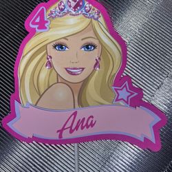 Barbie Cake Sign Topper 