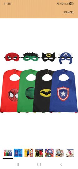 Superhero Marvel Cape And Mask 4 Ct