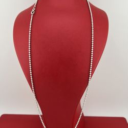 New 925 Sterling Silver Diamond Cut Moon Cut Ball Bead Chain