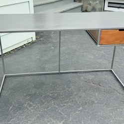Metal Desk With Wooden Drawer