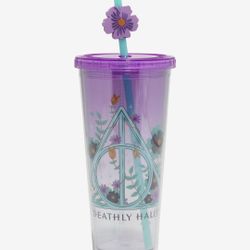 Harry Potter Deathly Hallows Travel Cup Floral Acrylic  20oz
