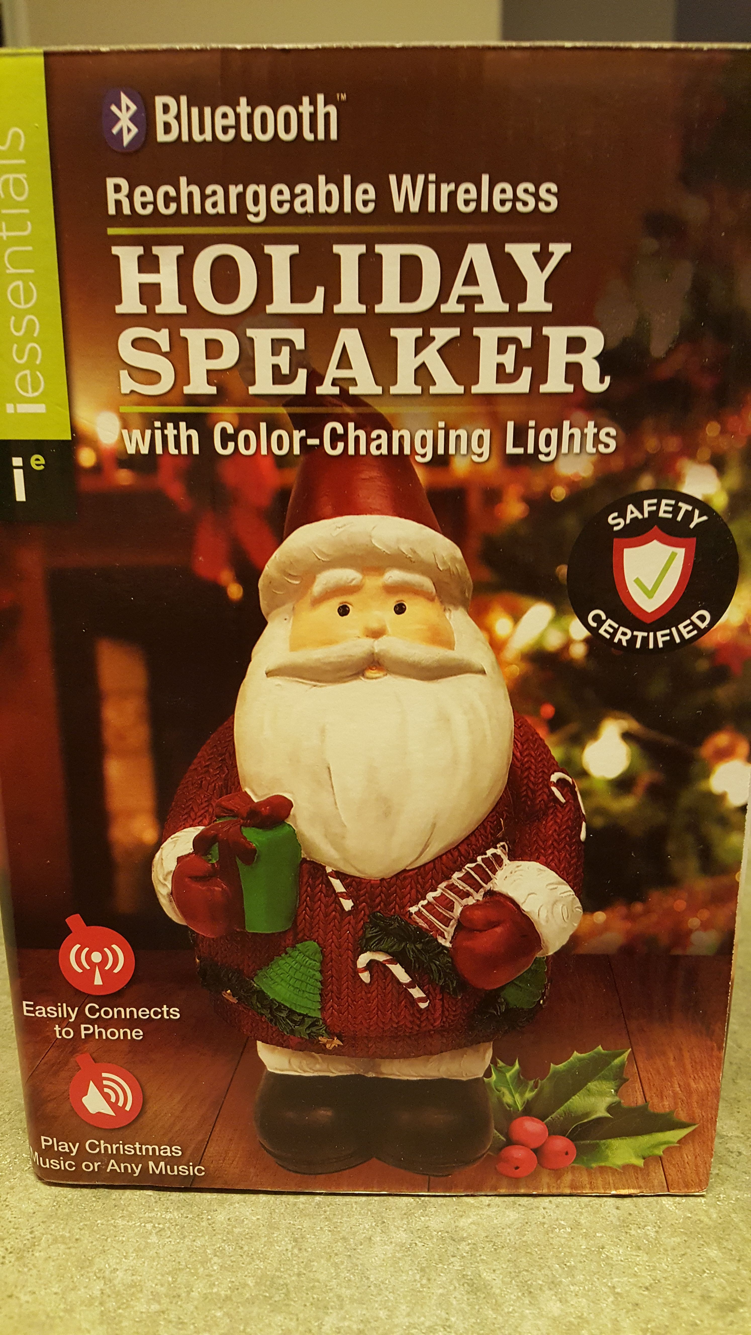 Iessentials Bluetooth rechargeable holiday speaker santa