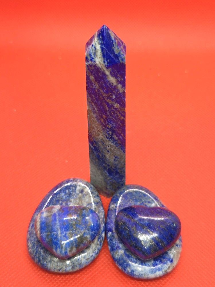 Natural Lapis Lazuli Polished Point Tower Set