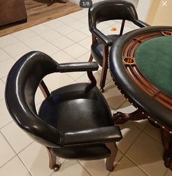 8 Chair Set 24” Wide On Casters For Poker Or Dining Table Use. Some Tears & Patched Areas