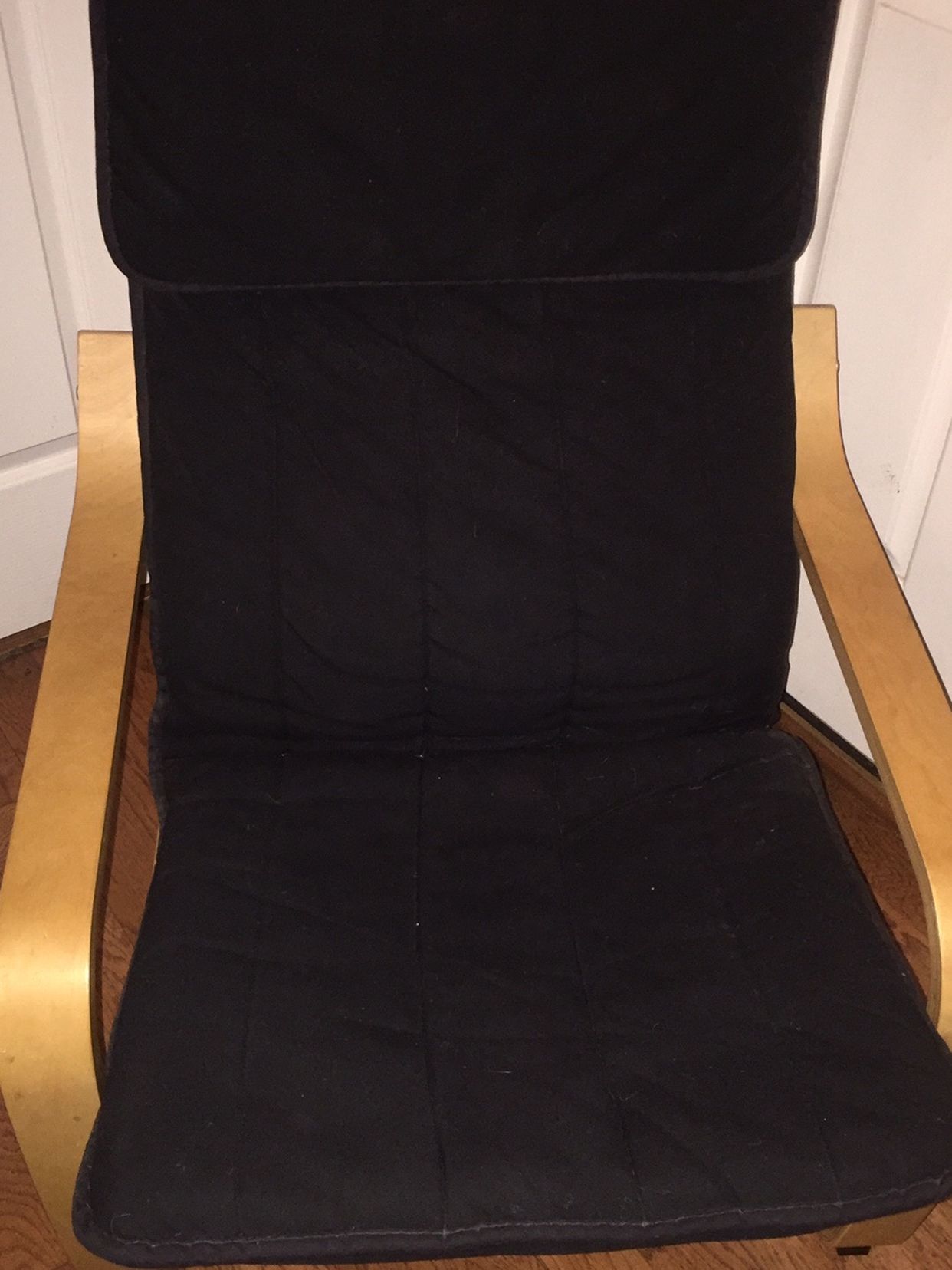 Black Cloth with Light Oak Wood IKEA Chair