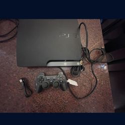 PS3 Slim 120 Gig W Control And Cables 