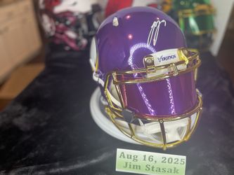 💥 JJ McCARTHY SIGNED MINNESOTA VIKINGS Full Size  SPEED AUTHENTIC HELMET Visor