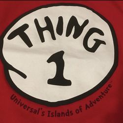 Universal Studios Islands Of Adventure Dr.suess Cat In The Hat Thing 1 Shirt