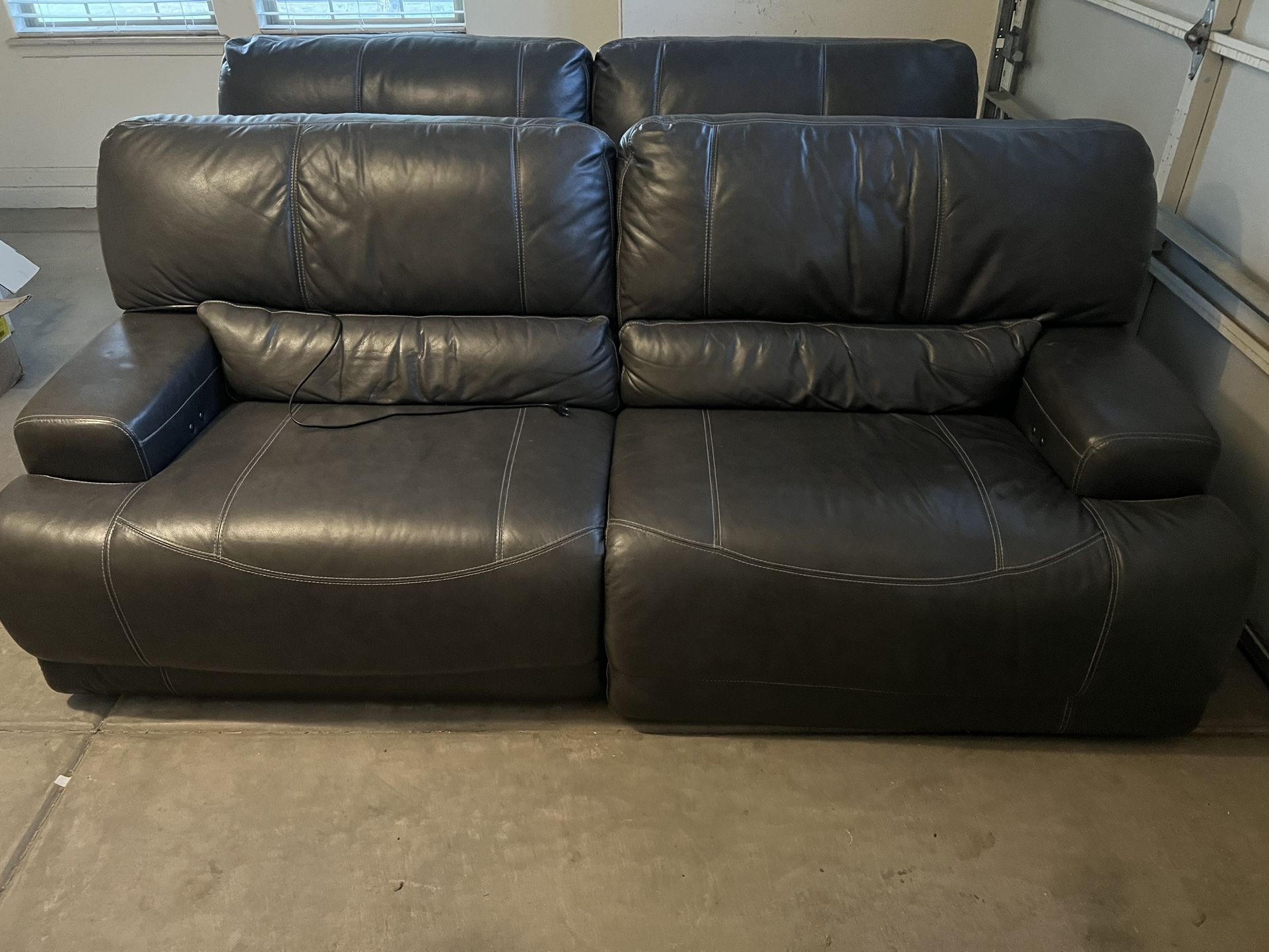 Grey Leather Reclining Couches