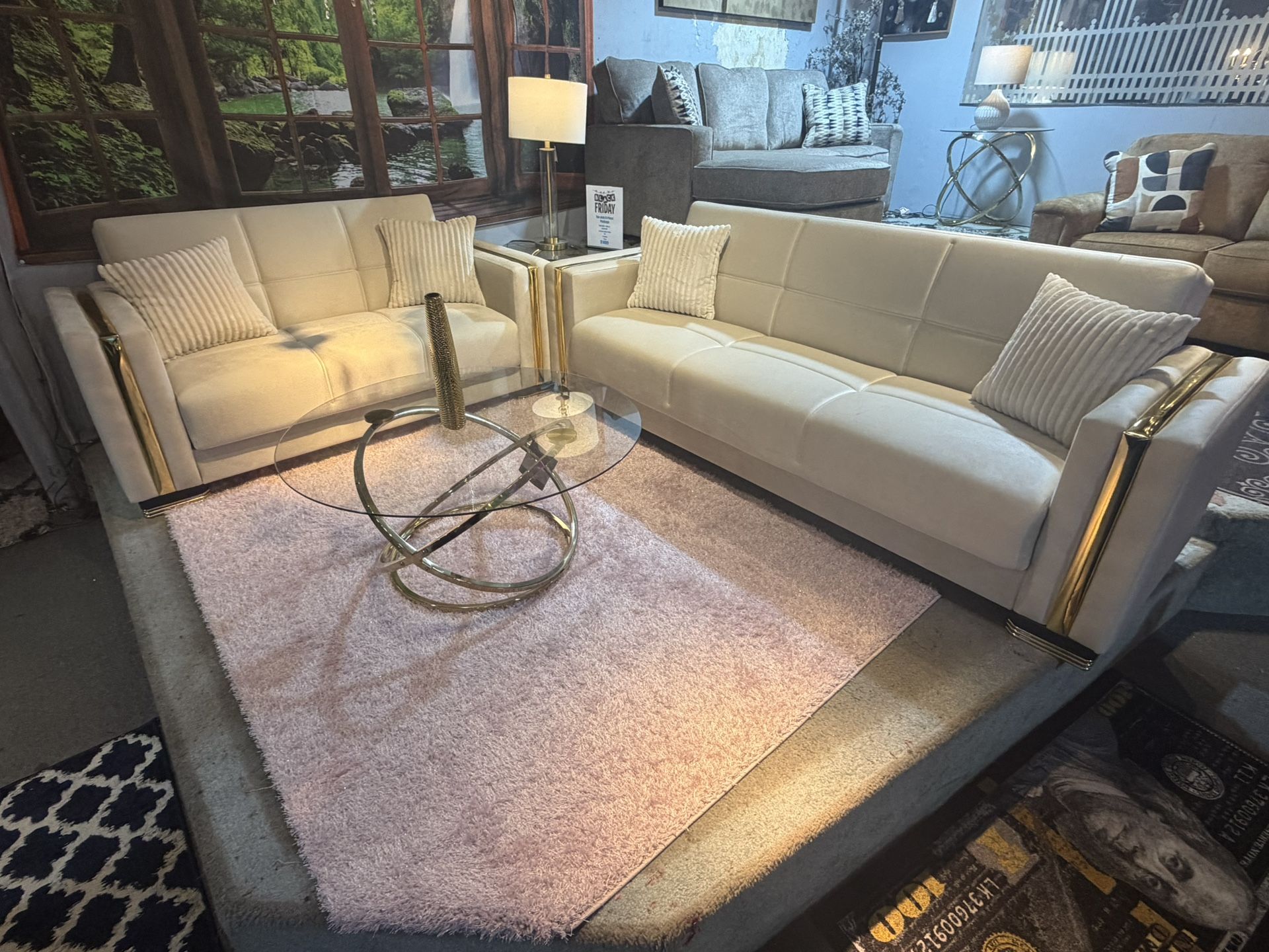 ⭐ 3-IN-1 SOFA & LOVESEAT SET! ⭐  Sit • Sleep • Storage in BOTH pieces! 