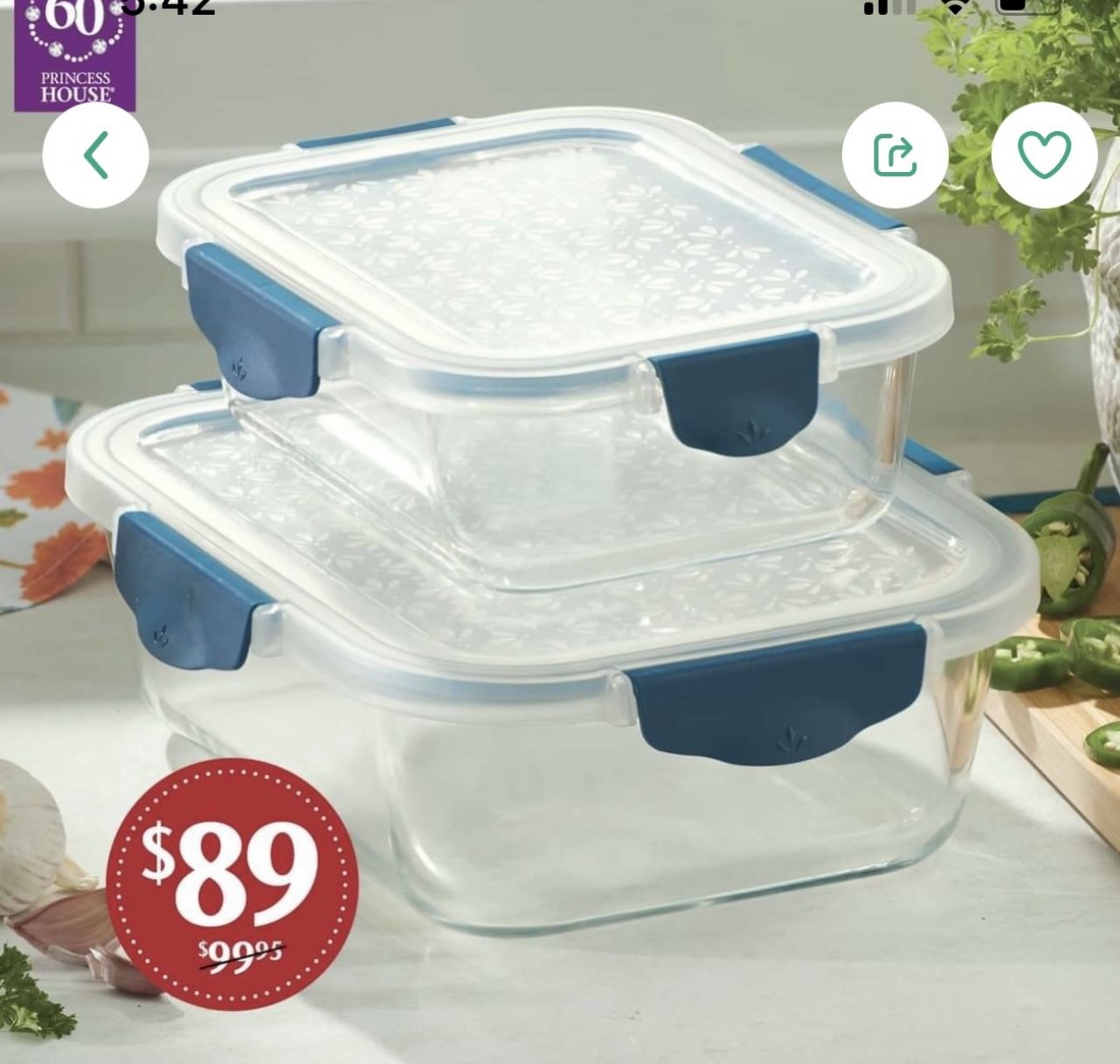 Set De Recipientes Princess House Nuevos