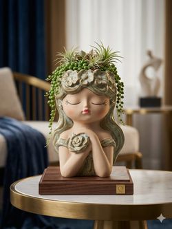 Beautiful Ceramic Lady Planter / Flower Pot