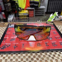 BOMBER Buzz- Johnny Matte Black W/ Red Mirror Lens Safety Glasses