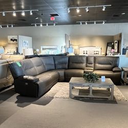 Grey Power Reclining Sectional 