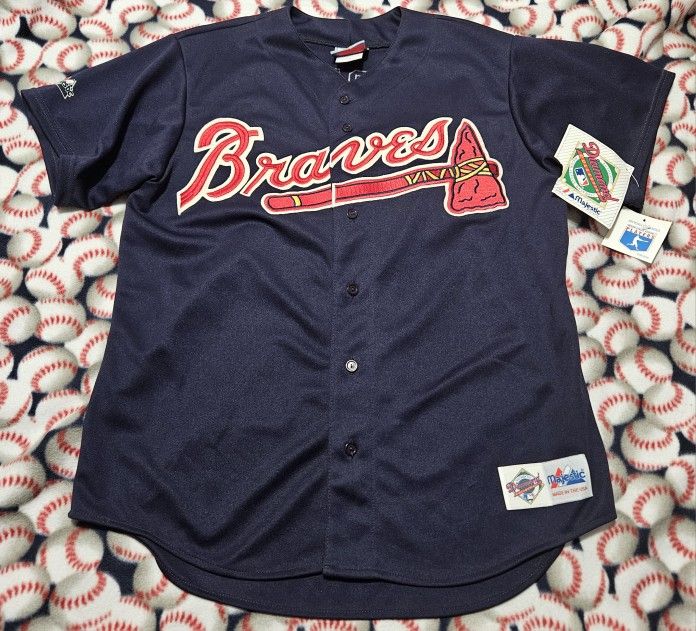 NWT Vintage Atlanta Braves GREG MADDUX Majestic Diamond Collection Jersey, Men's Large