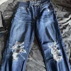 american eagle boyfriend jeans size 0 missing one button