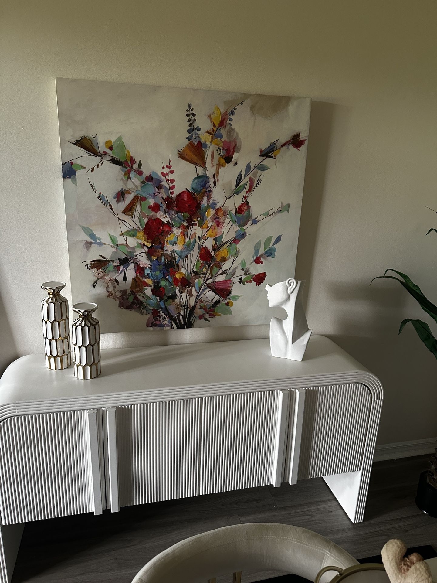 “Modern Abstract Floral Canvas Art – Large Colorful Wall Painting”
