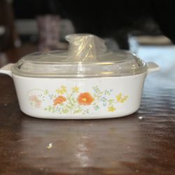 Vtg Corningware Casserole Dish With Lid