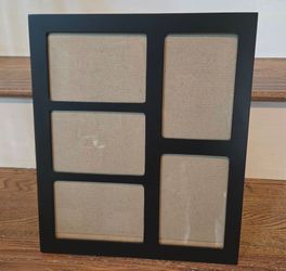Freestanding Kickstand Collage Picture Frame (5 Slots) - MDF & Glass (Full Frame: 13.50"L x 11.25"W x 0.5"T) (Picture Window: 5.25"L x 3"W) - Taupe