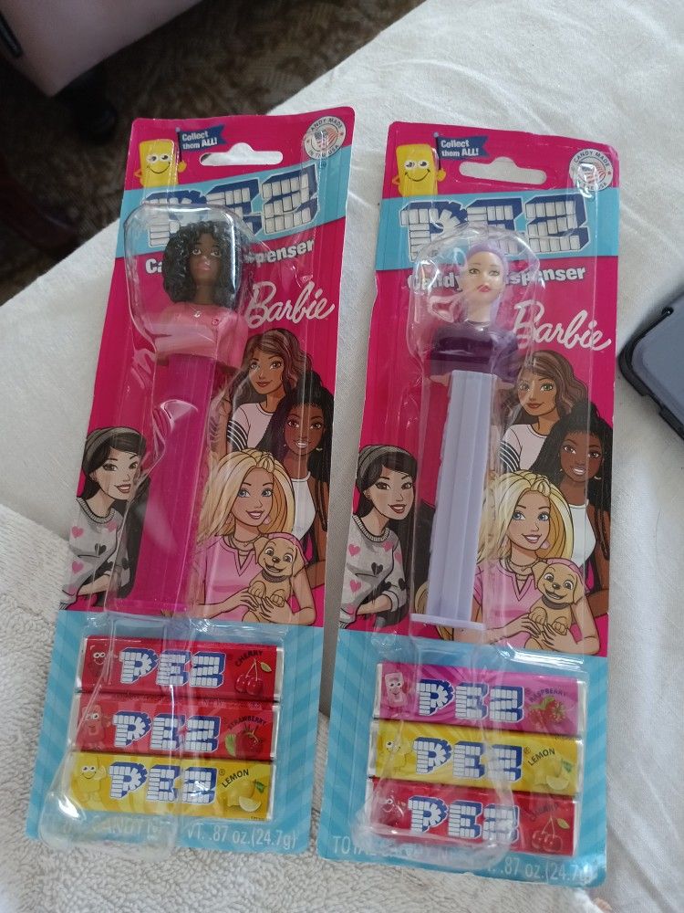 2 Barbie Pez Dispensers W/candy-new