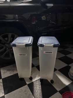 Large Purina dog or cat food storage bins
