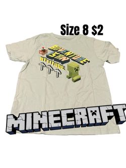 Minecraft Kids Graphic T-Shirt Size 8 good condition 💖💖042426 M19