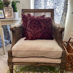 Pair Of Cranberry damask decorative throw pillows - Feather/down inserts 18”x18”