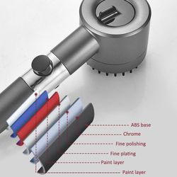 Handheld shower head, high-pressure shower heads, high flow even with low water pressure, handheld shower head, 3-mode filtered shower head with repla